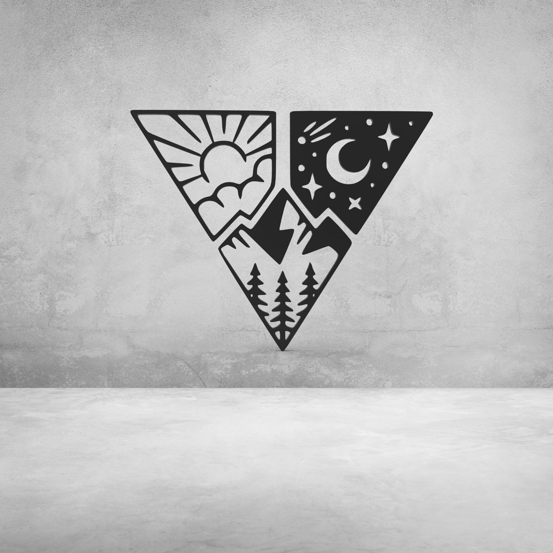 3 piece wall art decor 3D print model_2