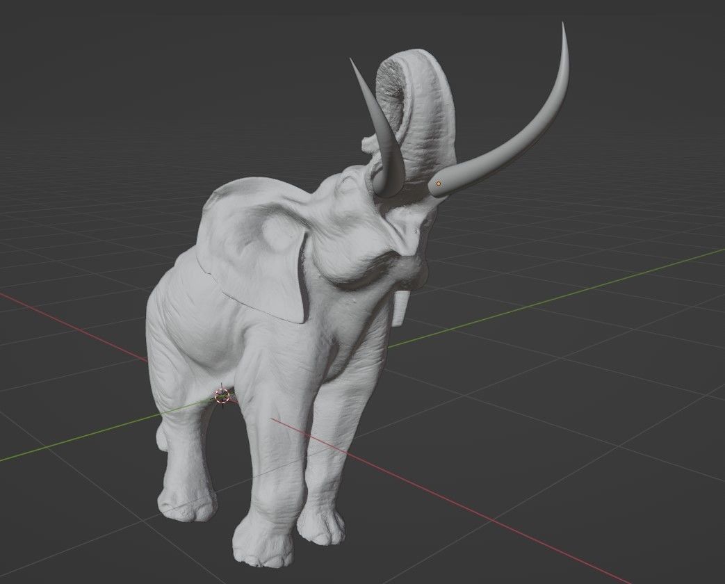 Elephant with tusks 3D model_4