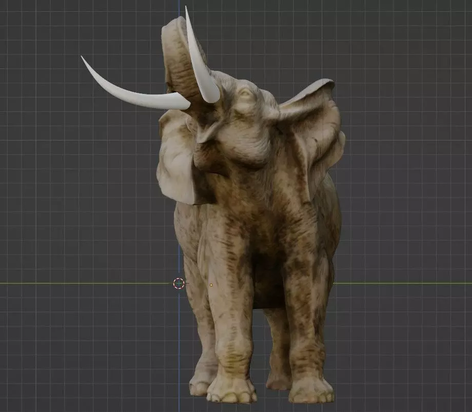 Elephant with tusks 3D model_0