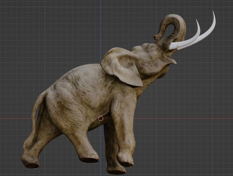 Elephant with tusks 3D model_1