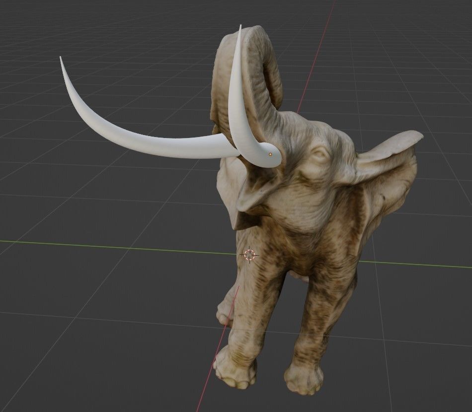 Elephant with tusks 3D model_5
