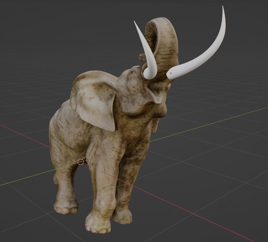 Elephant with tusks 3D model_3