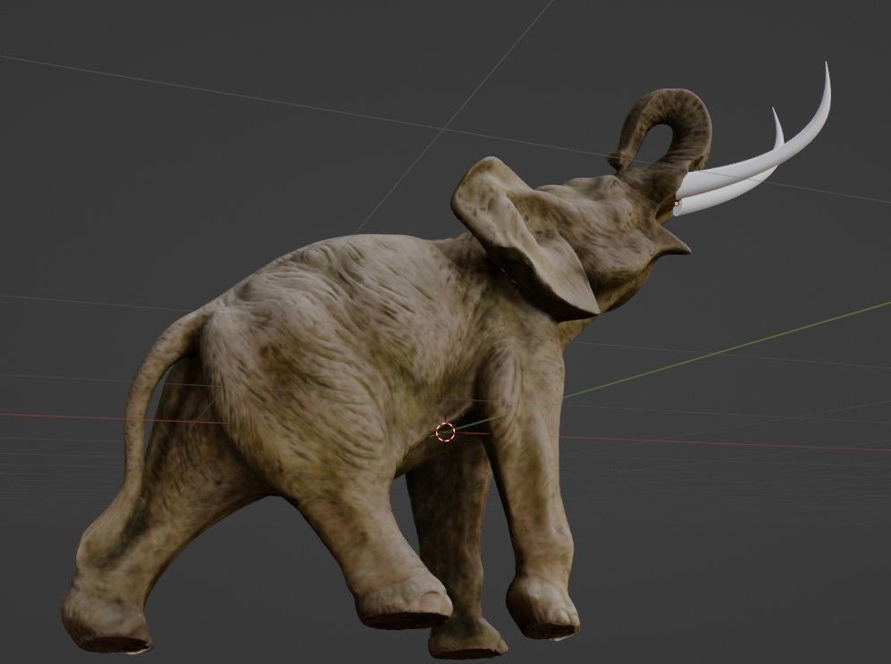 Elephant with tusks 3D model_9
