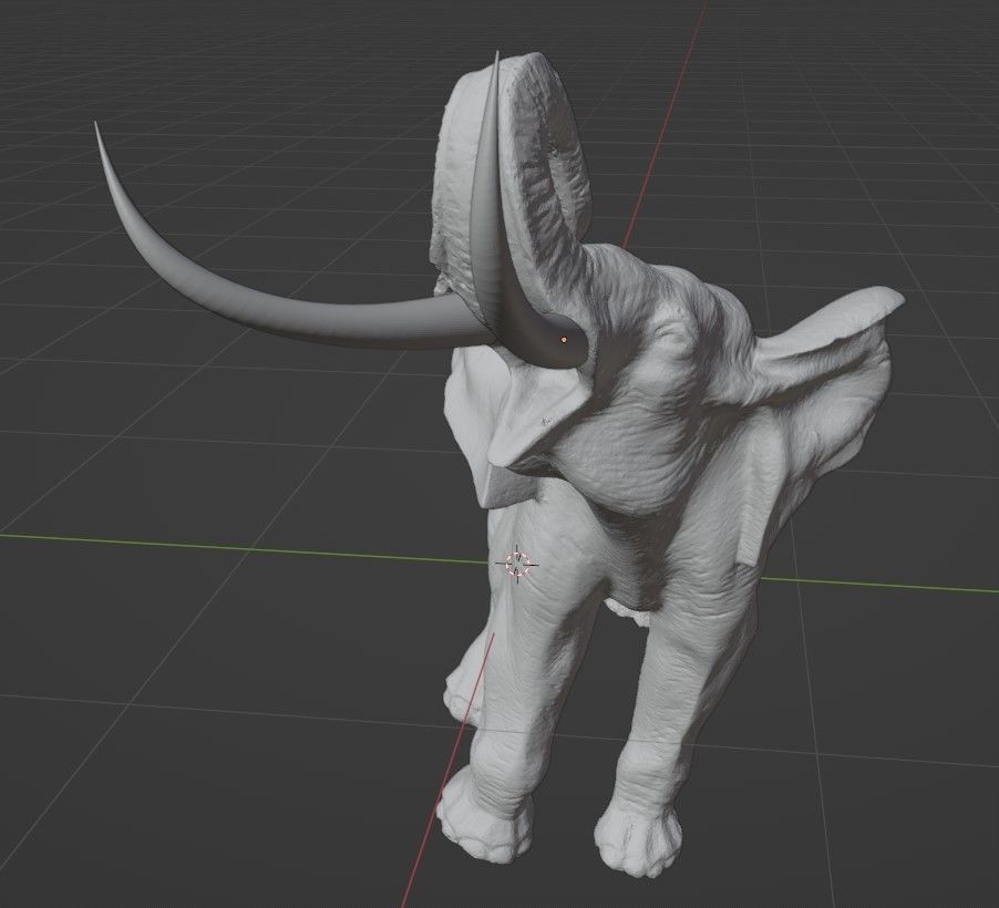 Elephant with tusks 3D model_6