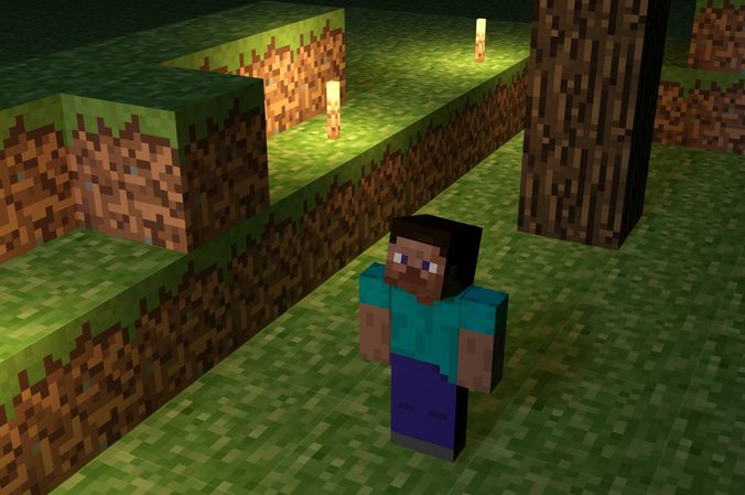 Steve of Minecraft Low-poly 3D model