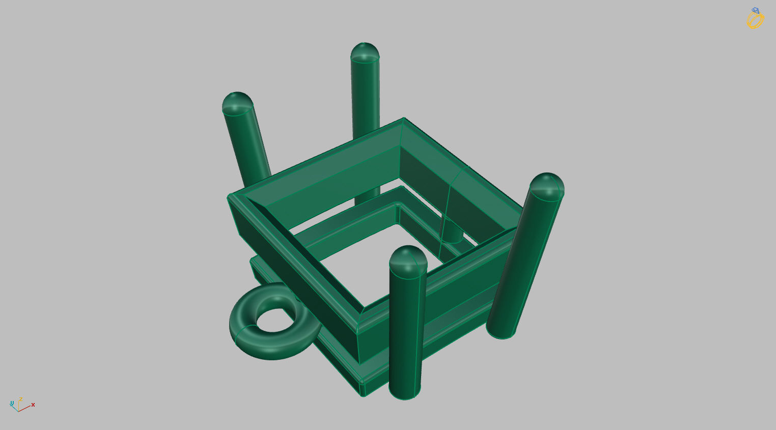 Riviera Carre bracelet with clasp Gemstone Square 6x6mm 3D print model_9