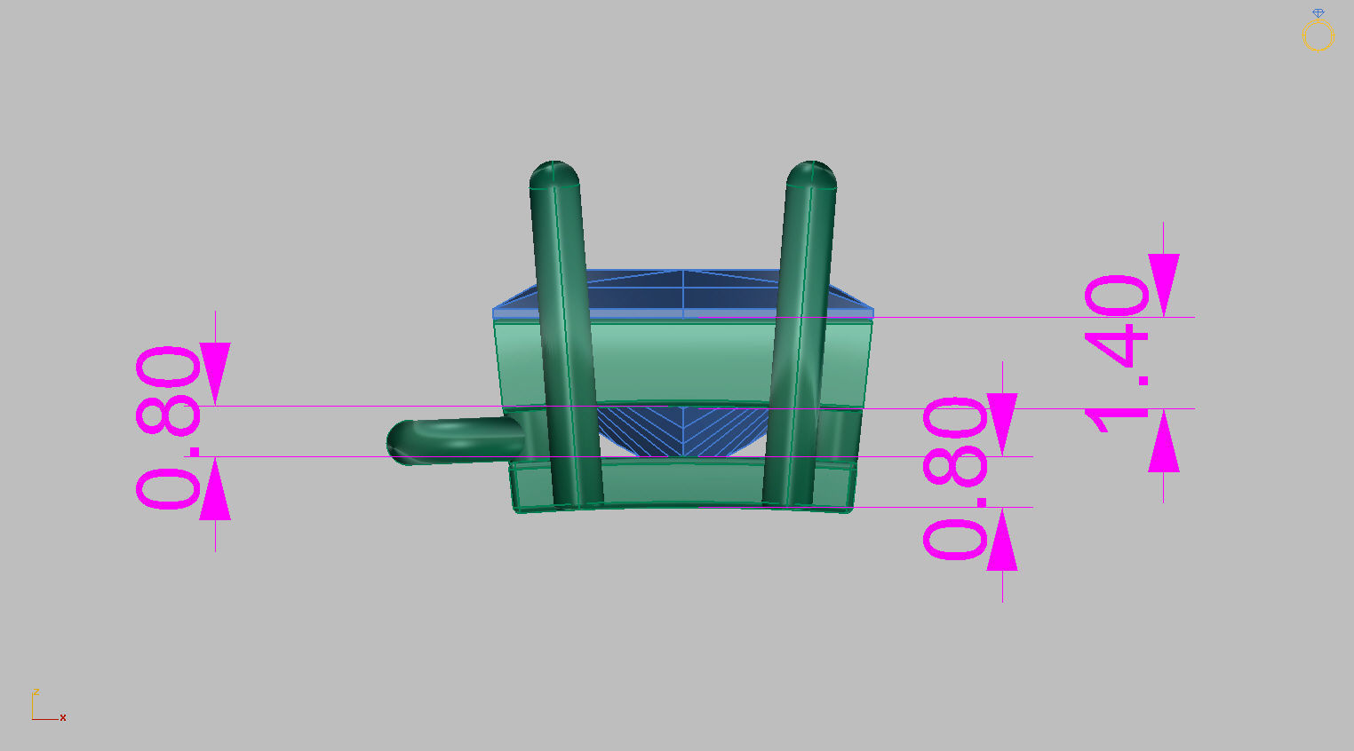 Riviera Carre bracelet with clasp Gemstone Square 6x6mm 3D print model_14