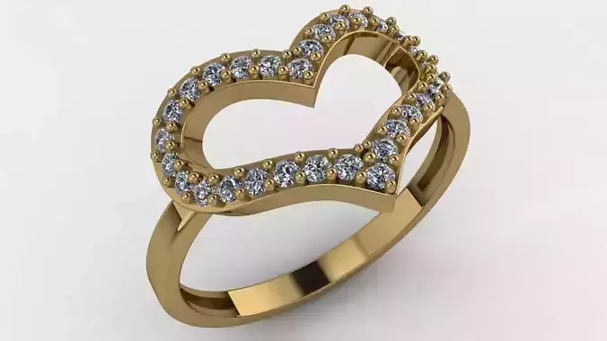 gold heart ring  stl file