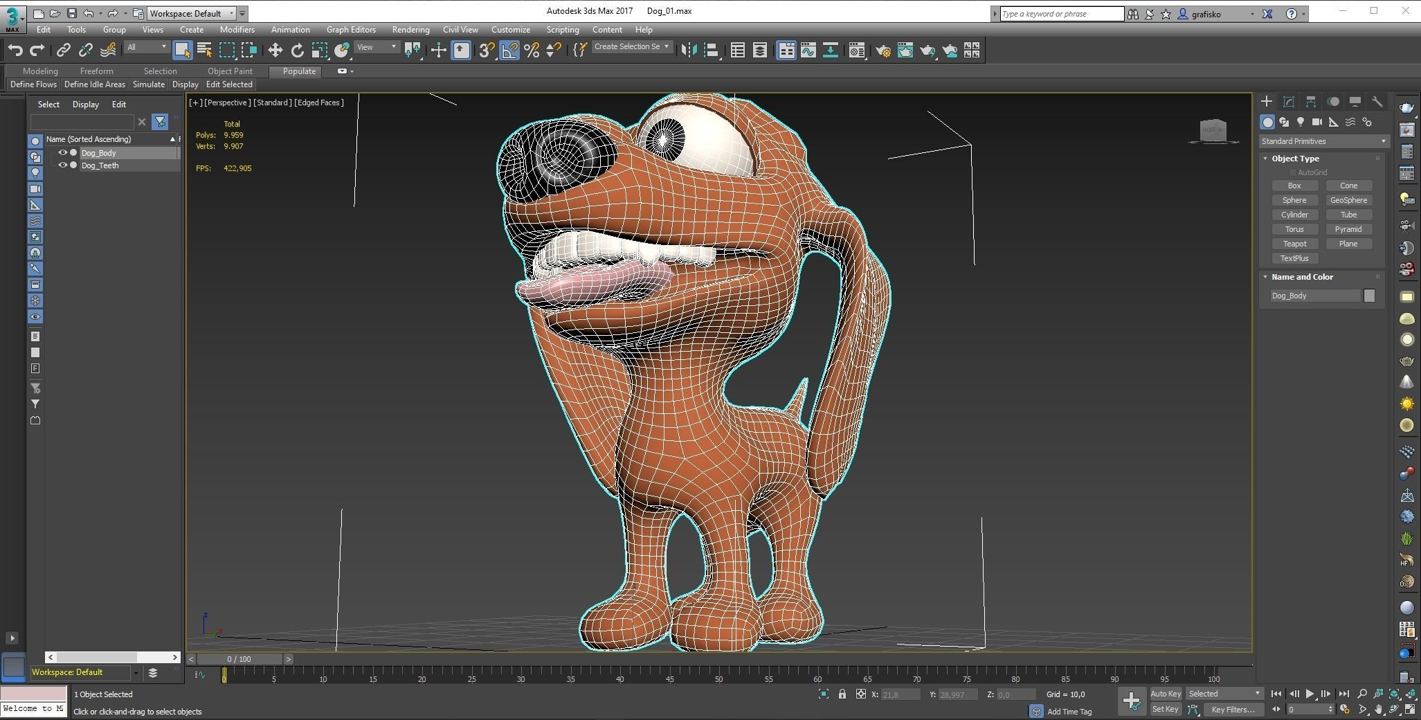Cartoon Dog Low-poly 3D model_5