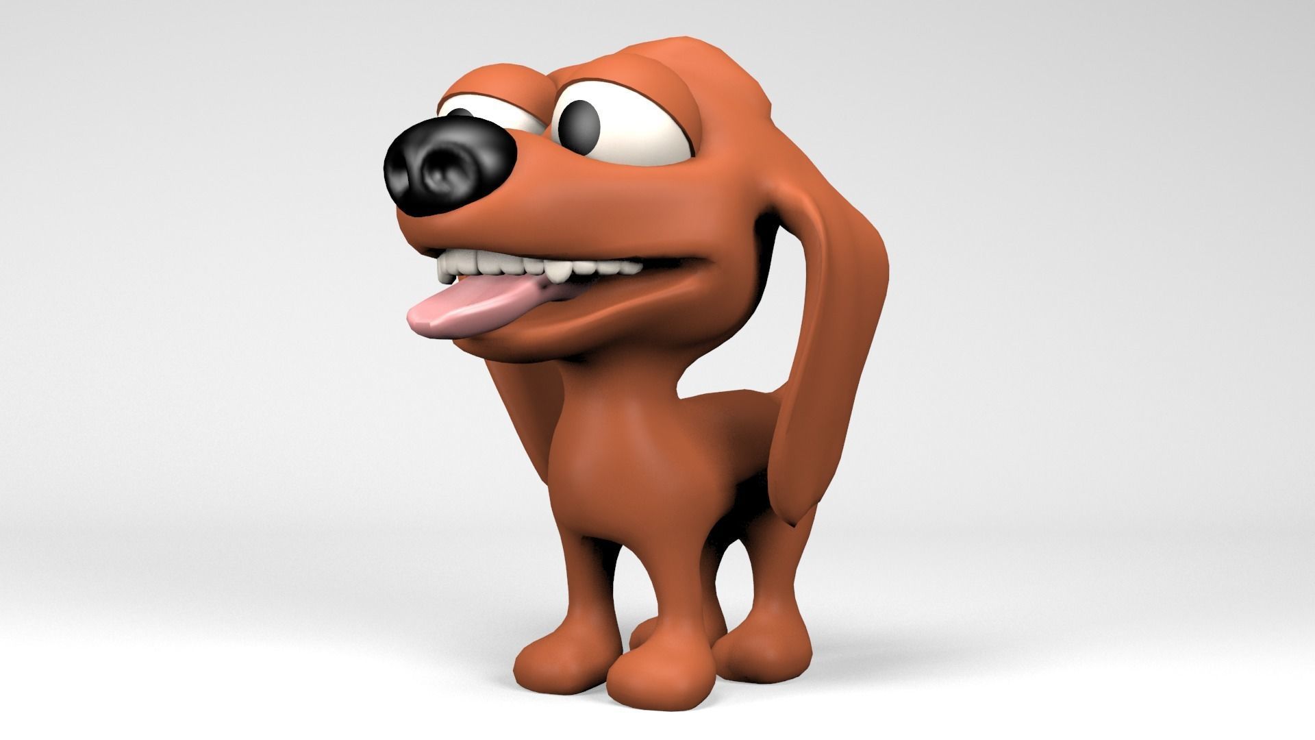 Cartoon Dog Low-poly 3D model_2