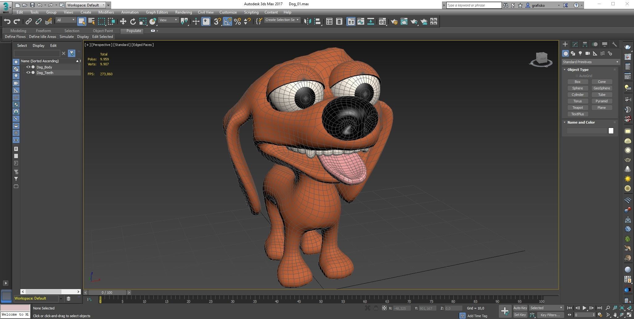 Cartoon Dog Low-poly 3D model_8