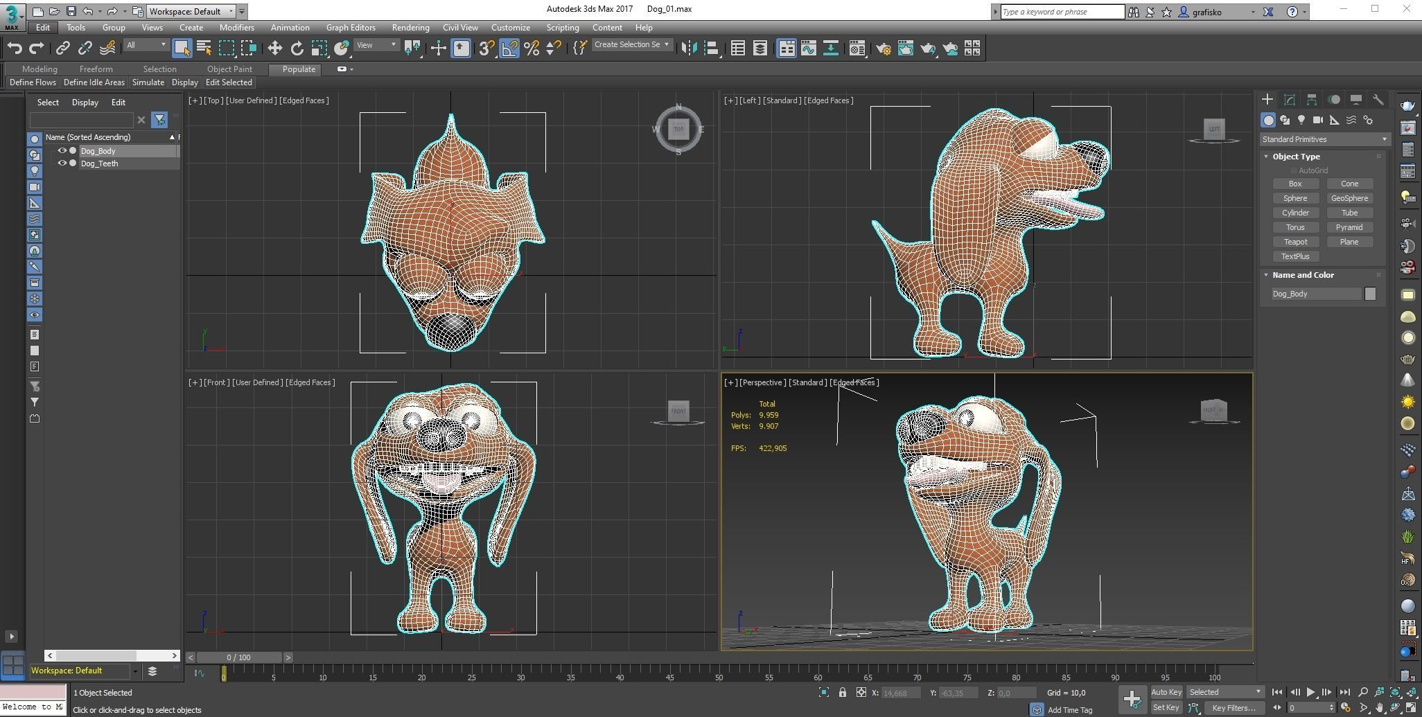 Cartoon Dog Low-poly 3D model_6