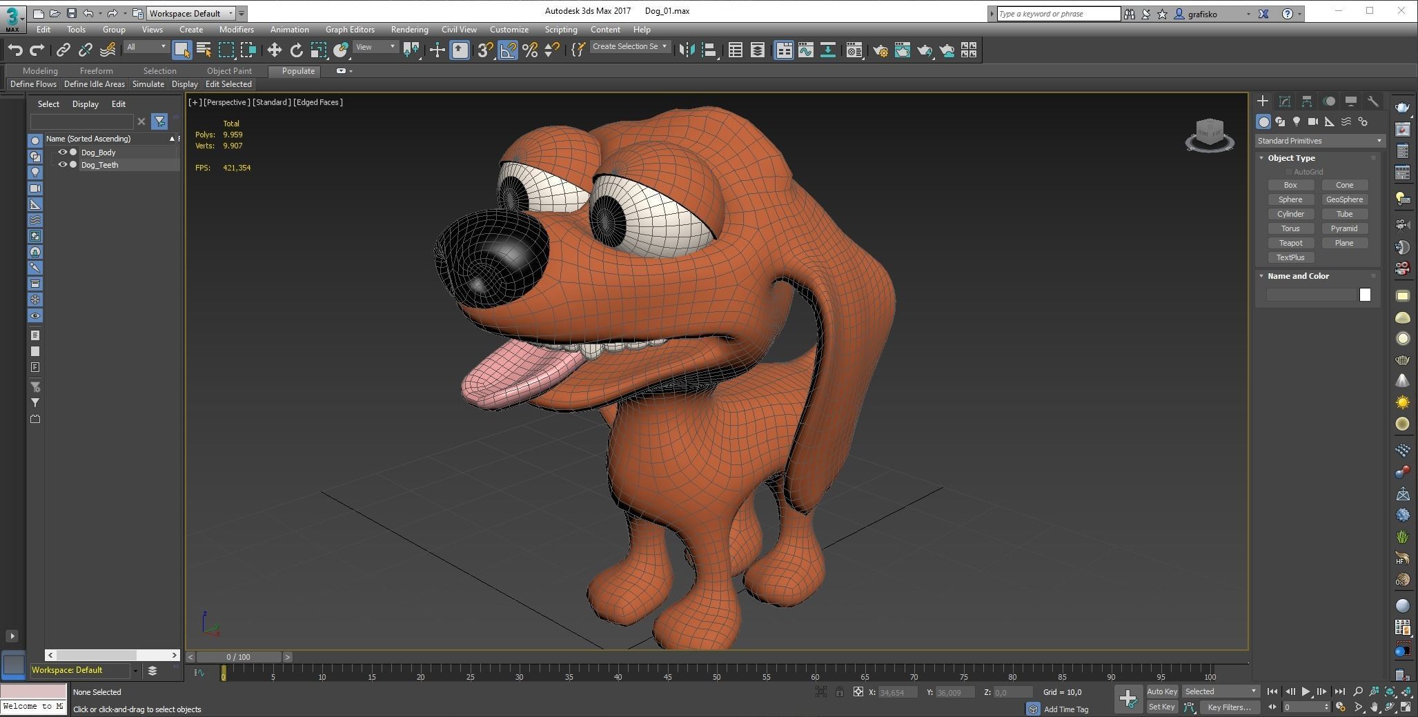 Cartoon Dog Low-poly 3D model_9