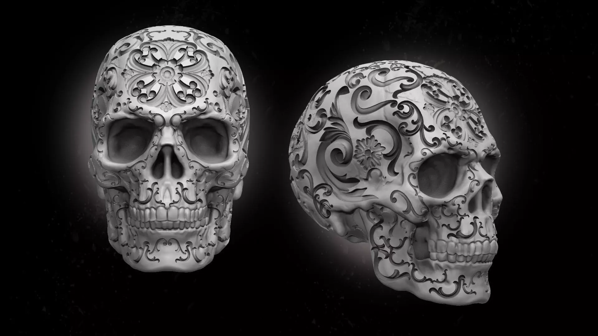 Skull Ornamental 2 3D print model