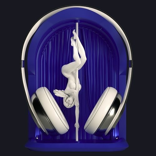 Headphone Holder strip dance 5 3D print model