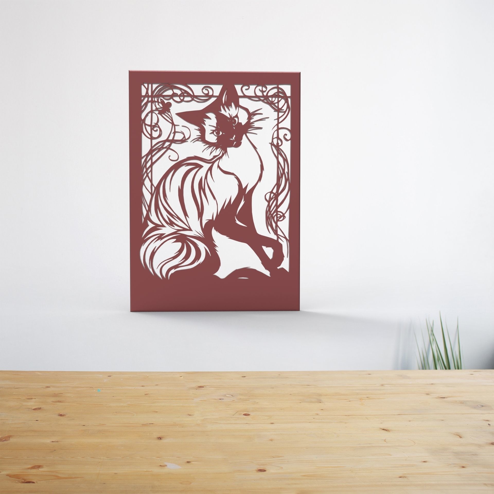 cute cat wall decor 3D print model_1