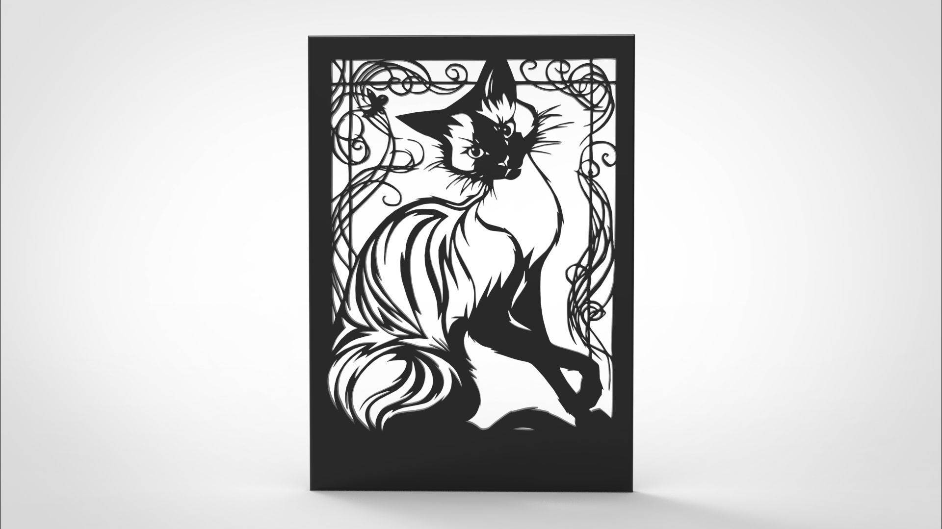 cute cat wall decor 3D print model_2