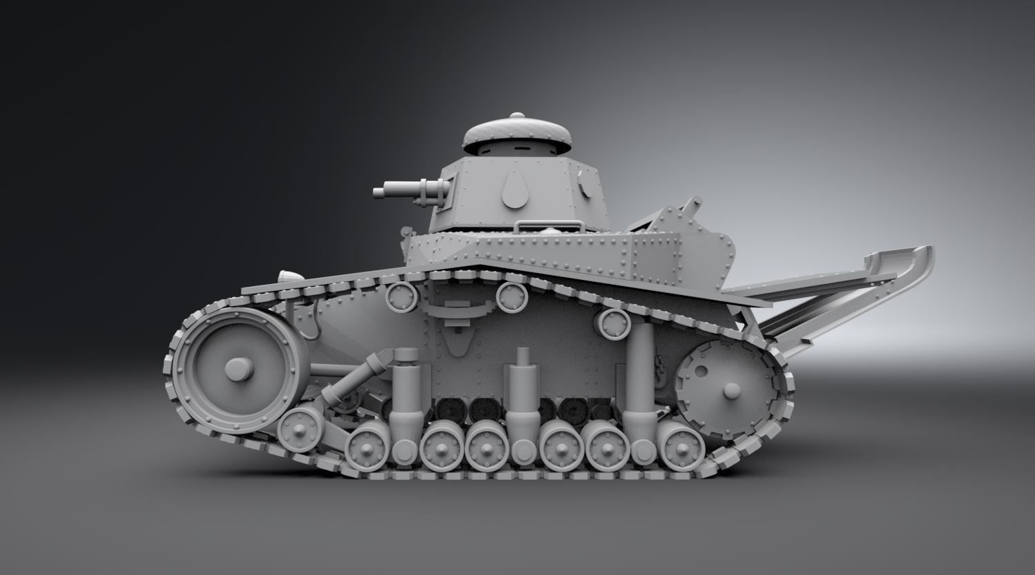 T18 Tank scale model 3D print model_1