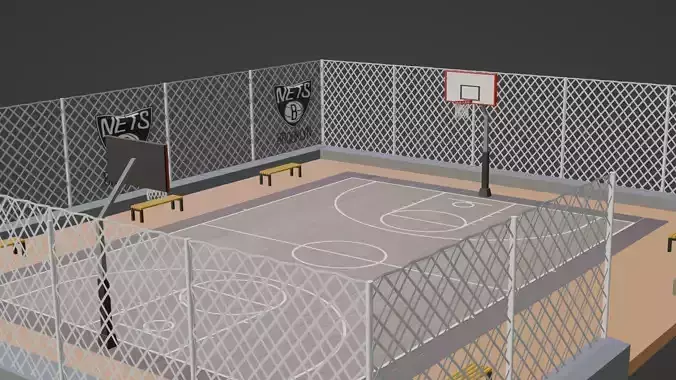 Basketball Stadium - Brooklyn Nets Low-poly 3D model