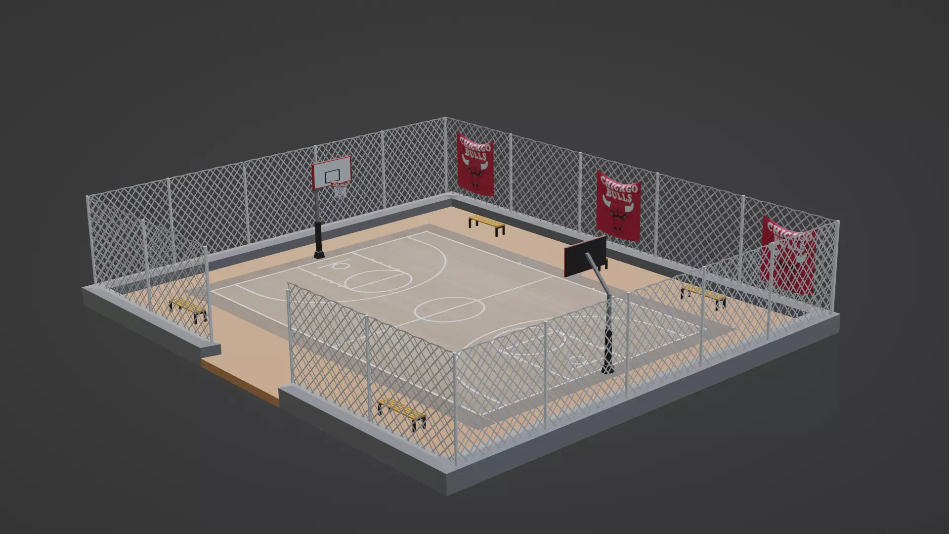 Basketball Stadium - Chicago Bulls Low-poly 3D model
