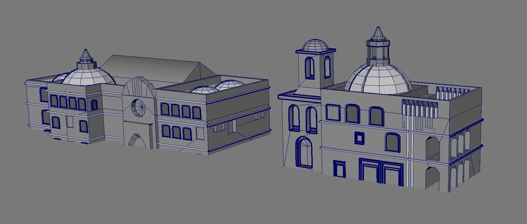 Cathedral of Sevilla lowpoly  and buildings 3D model_18