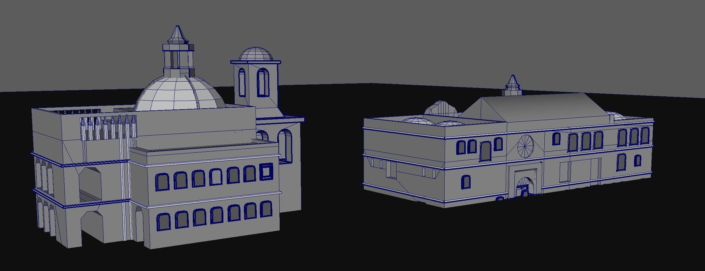 Cathedral of Sevilla lowpoly  and buildings 3D model_19