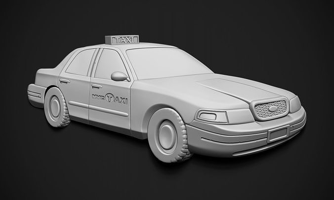 New York Taxi Bas Relief 3D print model