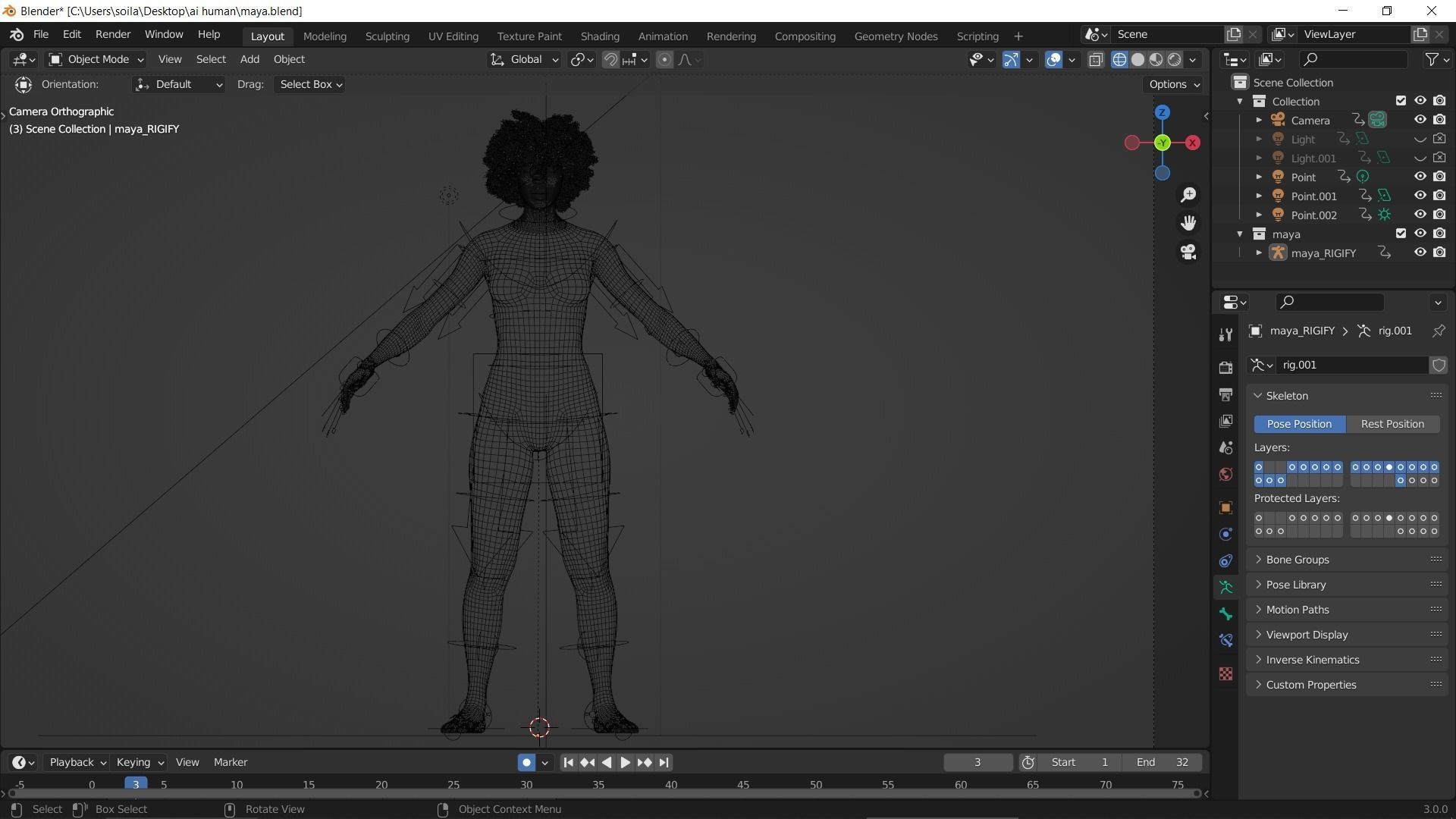 Maia African Blender Realistic Female Character 3D model_5