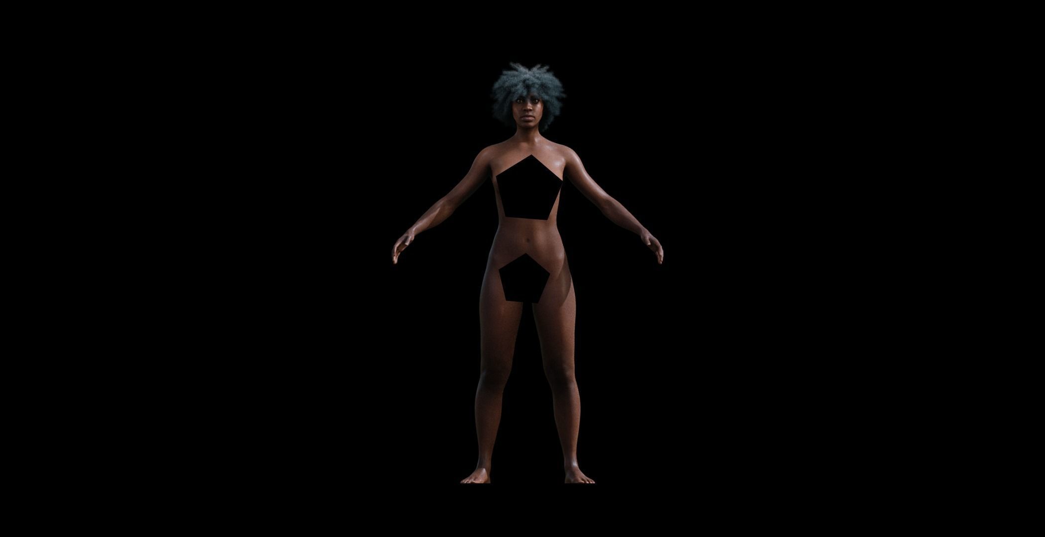 Maia African Blender Realistic Female Character 3D model_3