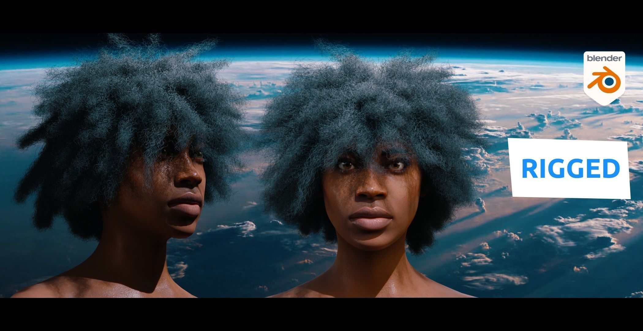 Maia African Blender Realistic Female Character 3D model_1