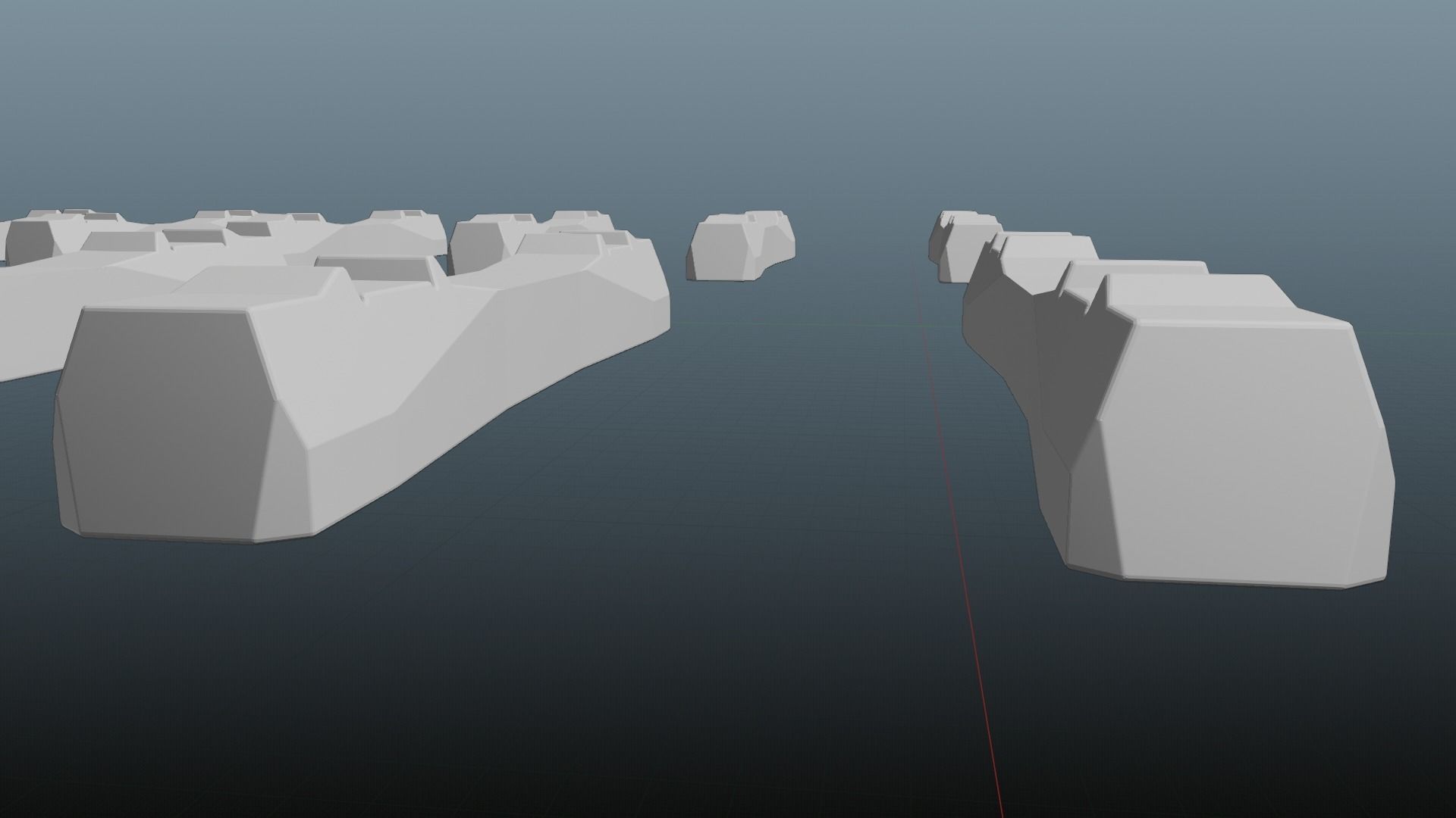 Railroad Multiple Radii Ballast Sections Rails and Sleepers 3D model_30
