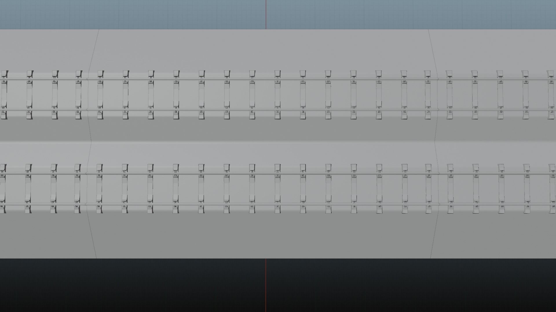 Railroad Multiple Radii Ballast Sections Rails and Sleepers 3D model_27