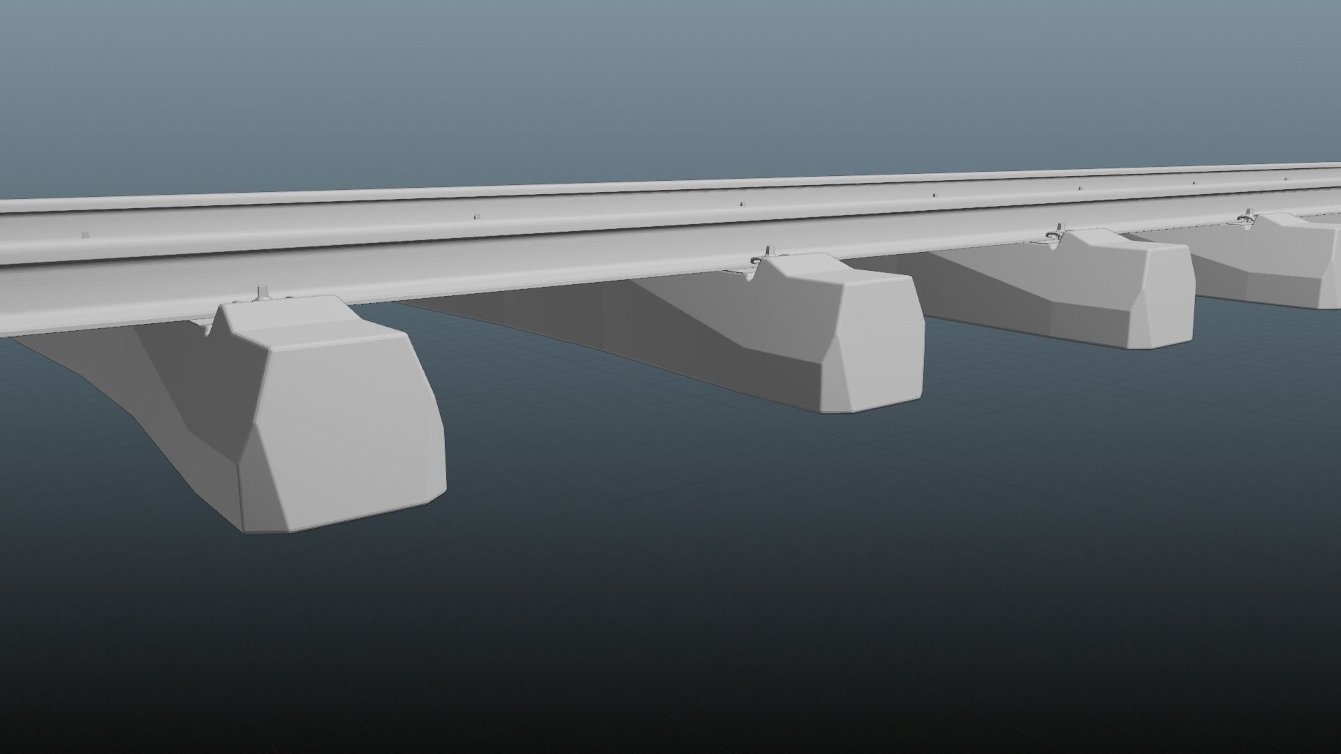 Railroad Multiple Radii Ballast Sections Rails and Sleepers 3D model_37