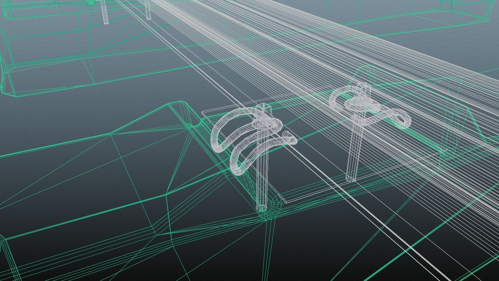 Railroad Multiple Radii Ballast Sections Rails and Sleepers 3D model_35
