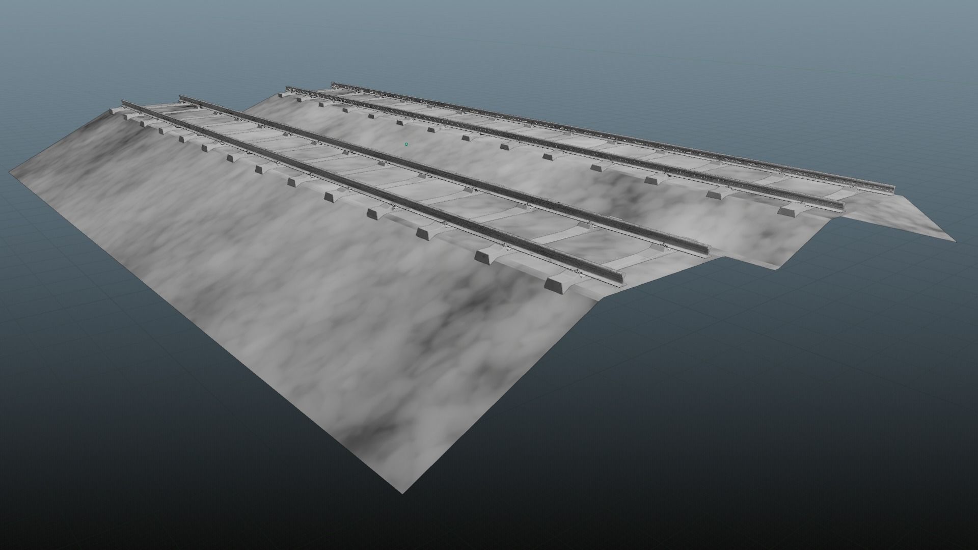 Railroad Multiple Radii Ballast Sections Rails and Sleepers 3D model_36