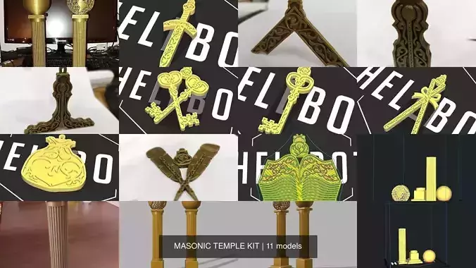MASONIC TEMPLE KIT 3D Model Collection