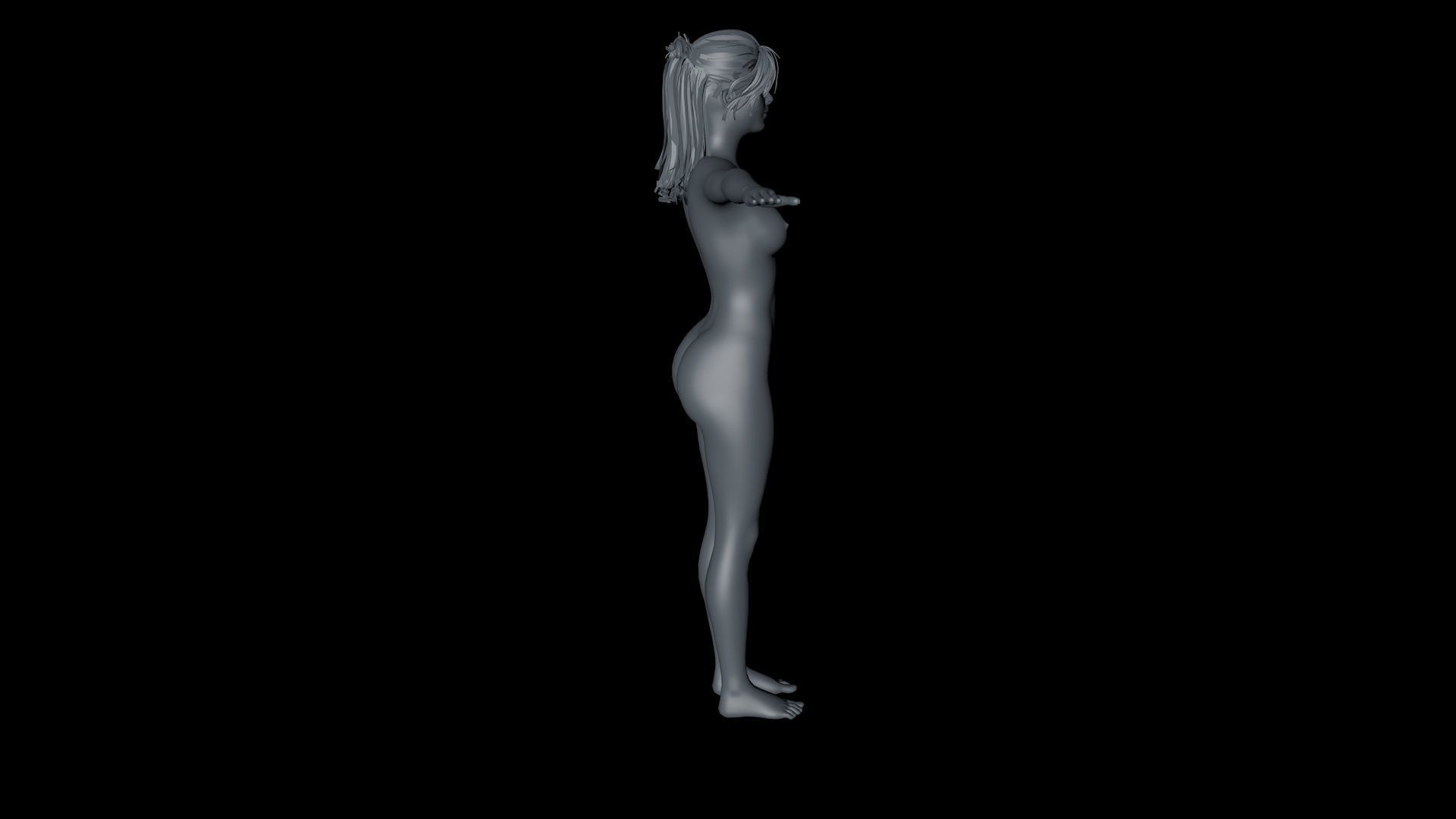 3D Realistic Female Character model Naked Mischa Brooks actor Low-poly 3D model_14