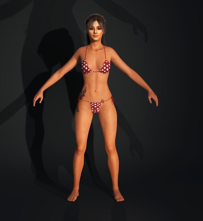 3D Realistic Female Character model Naked Mischa Brooks actor Low-poly 3D model_2