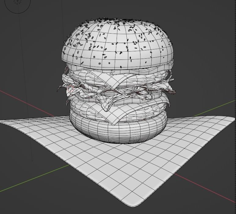burger 3d hamburger 3D model_2