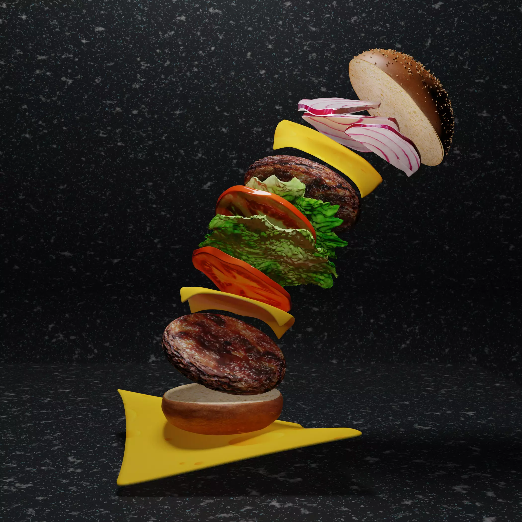 burger 3d hamburger 3D model_0