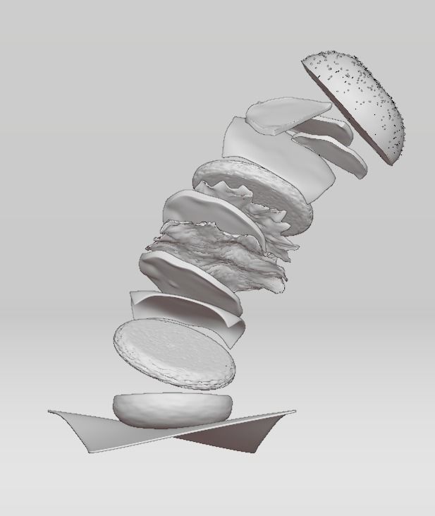 burger 3d hamburger 3D model_6
