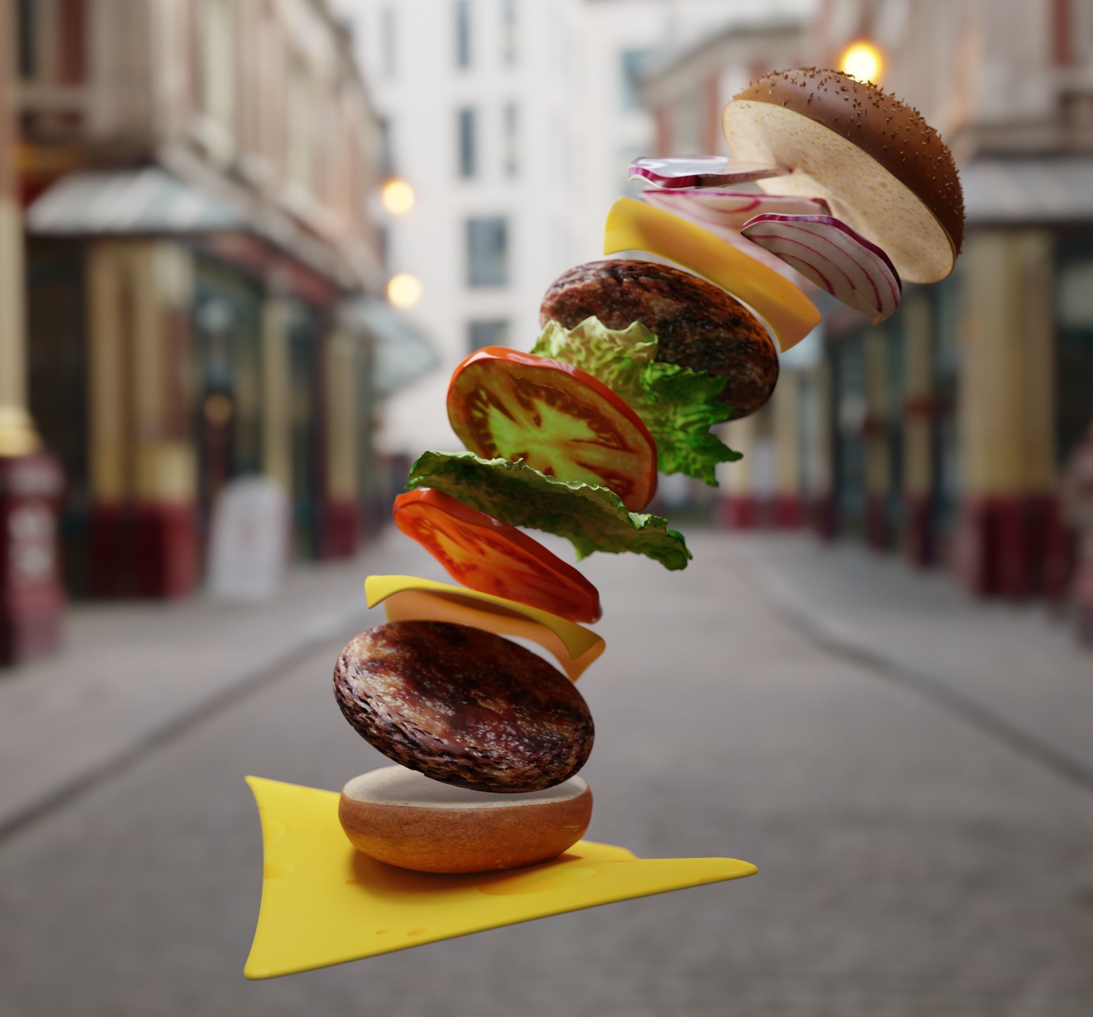 burger 3d hamburger 3D model_3