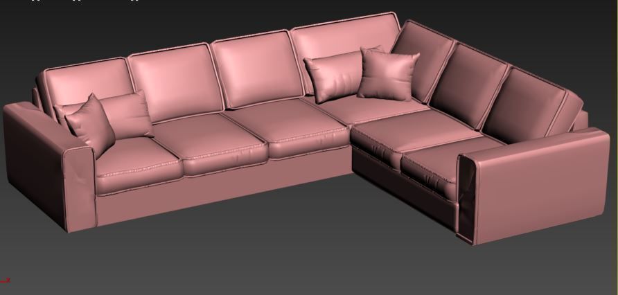 contemporary sofa Low-poly 3D model_3