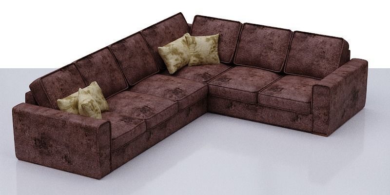 contemporary sofa Low-poly 3D model_2