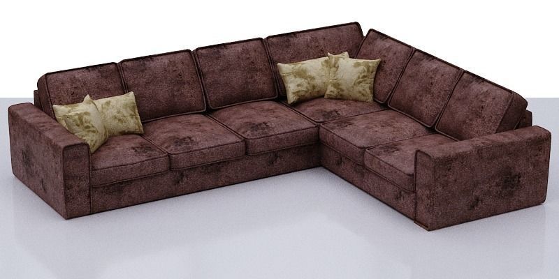 contemporary sofa Low-poly 3D model_1