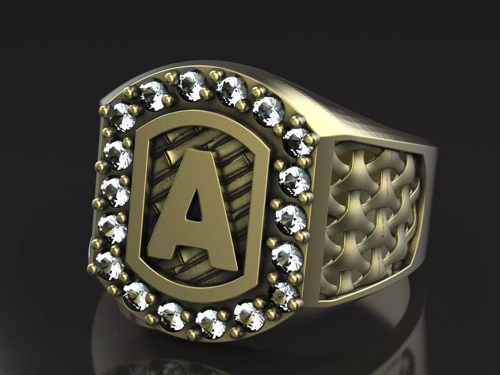 Alphabet Ring A-Z 3D print model