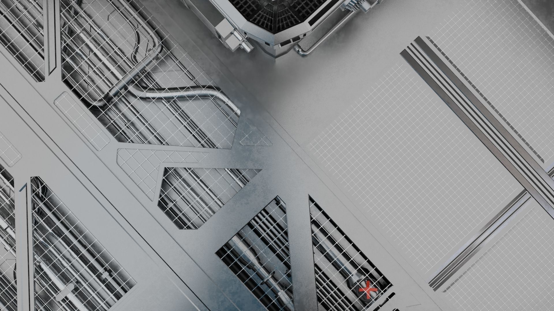 Interior sci-fi laboratory control room 3D model_16