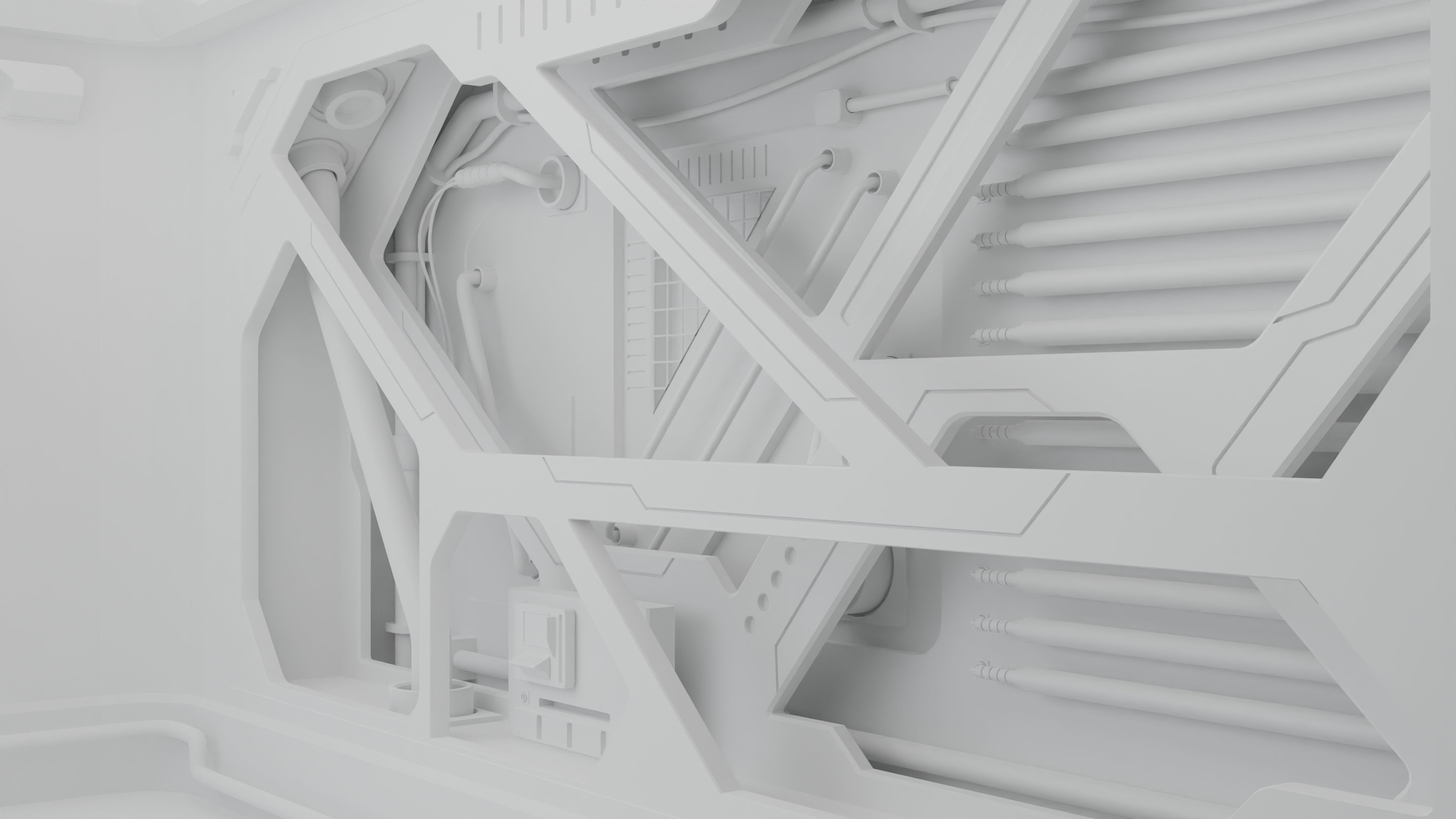 Interior sci-fi laboratory control room 3D model_19