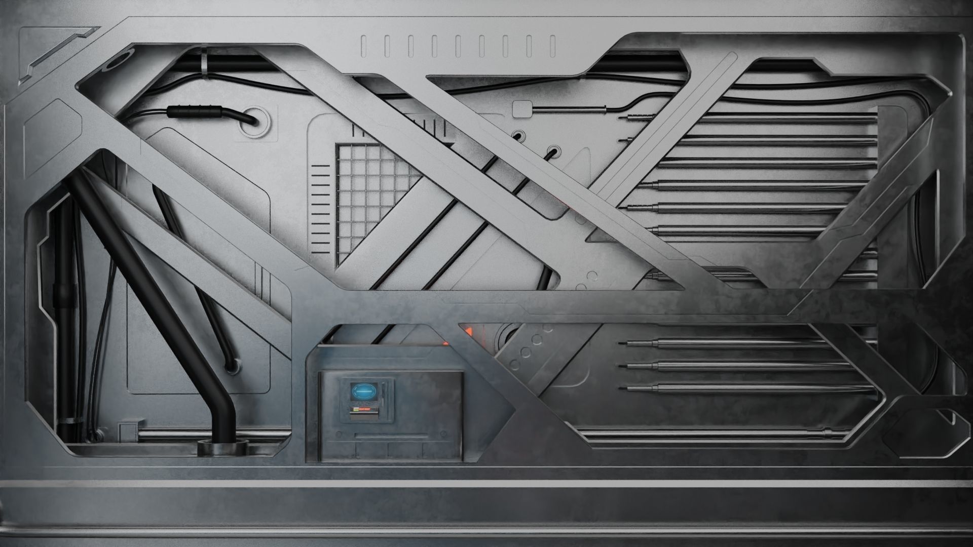 Interior sci-fi laboratory control room 3D model_12