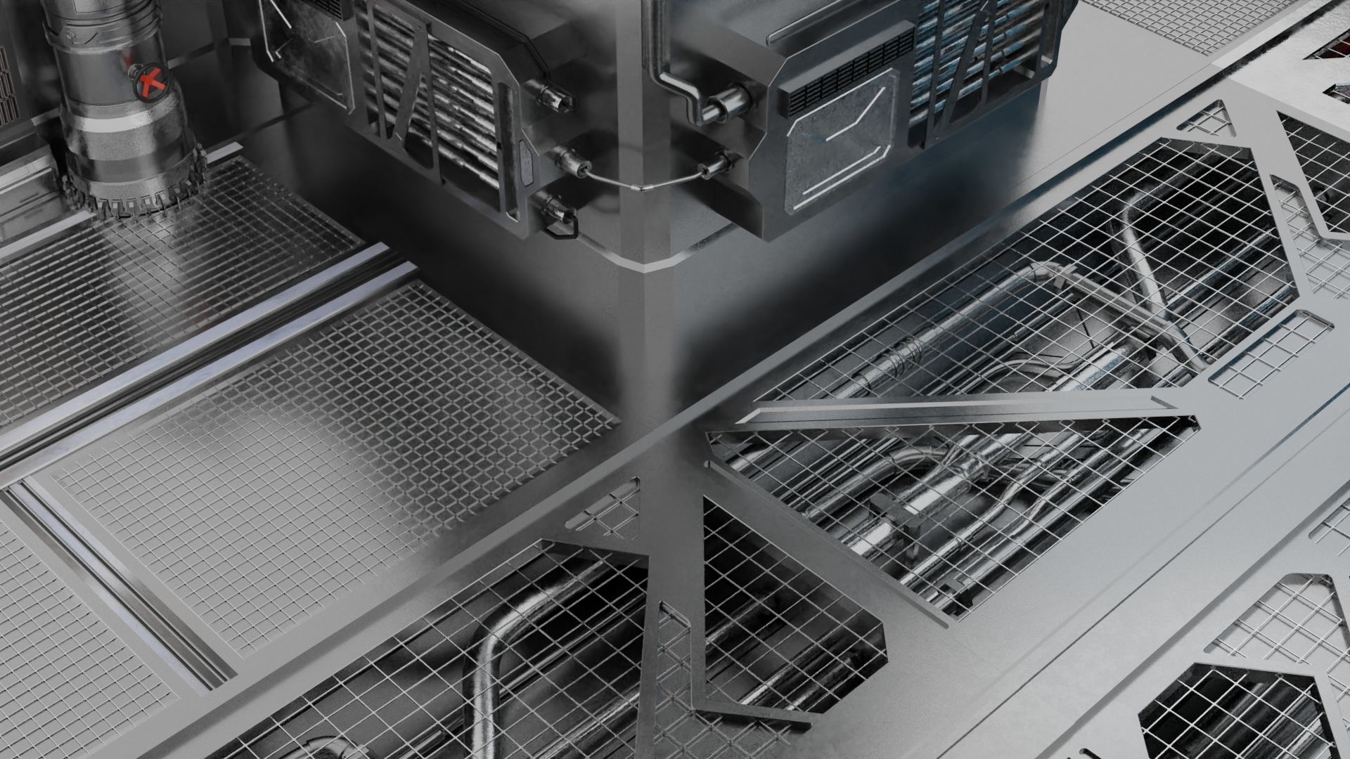 Interior sci-fi laboratory control room 3D model_7